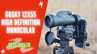 Review Gosky Piper Monocular Telescope, 12x55 HD Monocular for Adult with BAK4 Prism & FMC Lens