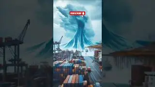 Tsunami Engulfs Cargo Port. #shorts #viral #tsunami #disastersimulation