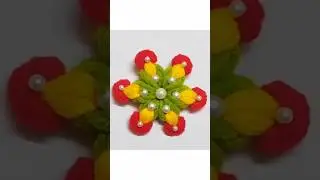Super Easy Woolen Flower Making Trick Using Hair Comb - Hand Embroidery Amazing Flower