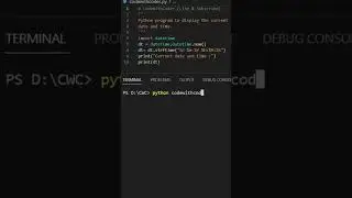 Display the current date and time in python program 💻