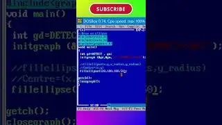 #5 Program to draw an ELLIPSE using C graphics||Using Turbo C3|l #shorts #graphics  #dos