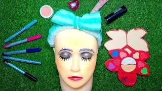 ASMR Makeup on mannequin (No Talking) | ASMR RUMI Kpop Demon Hunters Makeup 💋 🎀 Satisfying Videos
