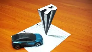 Easy 3D Drawing 🔥 How to Create the Letter R with Depth Effect