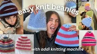beginner knit beanies | addi knitting machine beanie tutorial