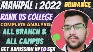 Manipal Counseling 2022 | Rank vs Branch all campus#ytshorts#shorts#MIT#Cutoff #rankvsbranch