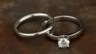 LCBS-LH050-W - 2.5mm Women's White Gold and Diamond Engagement Ring