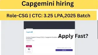 Contact Support Group (CSG) || Capgemini Exceller || Noida || 2025 Graduates | Off Campus Hiring