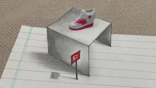 Mind-Blowing 3D Optical Illusion: Floating Box with Shoe and Flag
