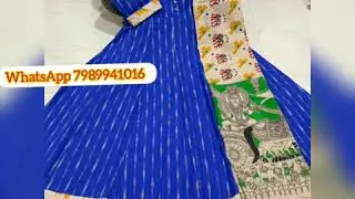 Pure Handloom Pochampally Ikkat Cotton Long Frocks || With Kalamkari Duppatta @1250/-