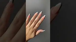 how to create holiday v French tips on almond nails❄️  excited for more holiday nails ☺️💫   #shorts