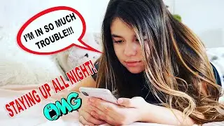 Pulling an ALL NIGHTER on a school night and getting in trouble! | Emily and Evelyn