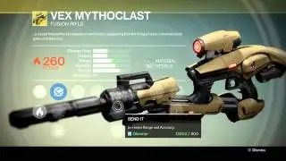 Destiny VEX MYTHOCLAST Exotic Primary Fusion Rifle: MOST RARE GUN IN THE GAME