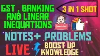 Live MCQ ICSE class 10 math GST ,BANKING & LINEAR INEQUATION