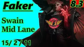 Faker as NEW Swain Mid Lane - S8 Patch 8.3 - Korean Challenger - Full Gameplay