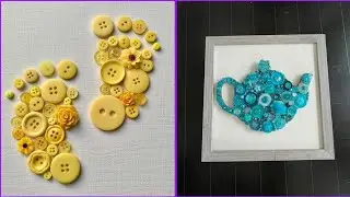 Waste Buttons into Beautiful Art ✨ Best Recycling Craft||Aesthetic Button Crafts 🌸 
