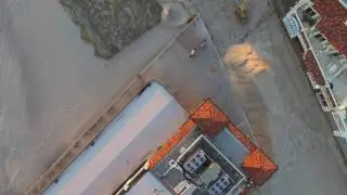Overhead Drone Footage of the Music Pier at Sunset