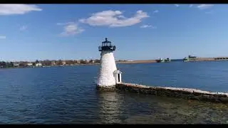 Massachusetts lighthouses 4k drone view