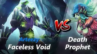 Arteezy safelane Faceless Void vs Death Prophet/Spirit Breaker | First 10 minutes