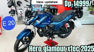 Hero Glamour xtec Bs6 2025 Model|blue colour |new updates |on road price|Glamour classic Led🔥💕
