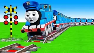 【踏切アニメ】あぶない電車 5 TRAIN THOMAS 🚦 Fumikiri 3D Railroad Crossing Animation #1million