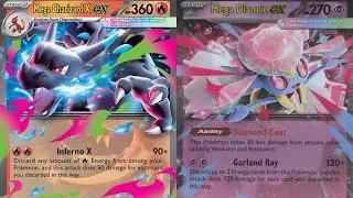 Битва Мега Чаризард X ex против Мега Дайанс ex в Pokemon TCG