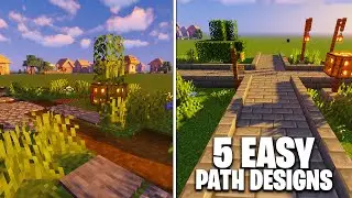 5 Simple Minecraft Path Designs (Build Tutorial)