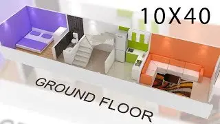 10x40 house plan 3d view by nikshail