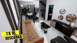 Casa de 7 X 16 SENCILLA Y ELEGANTE CON PISCINA