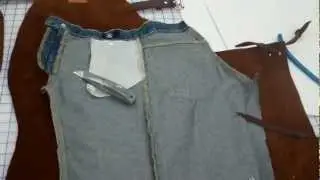 Steps in making children's western leather chaps
