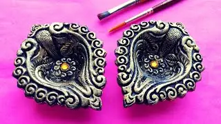 Easy way to paint Diya | Diwali diya decorations ideas