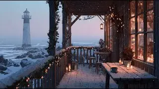 Cozy Winter Lighthouse Balcony ❄️🎄 | Chill Lo-Fi Beats for Relax & Holiday Vibes