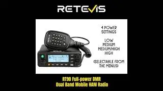 RETEVIS RT90 Full-power DMR Dual Band Mobile HAM Radio Built-in GPS