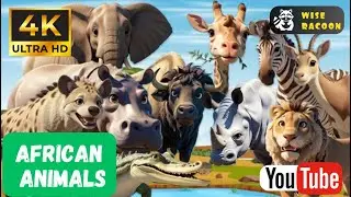 AFRICAN ANIMALS  &mdash; sounds of animals &mdash; cartoon          #animalforkids #soundsanimals #africananimal