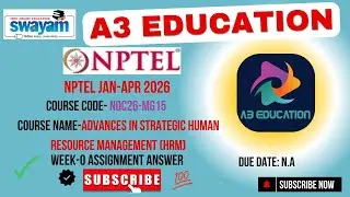 NPTEL Advances in Strategic Human Resource Management Week 0 Assignment Answers | noc26-mg15
