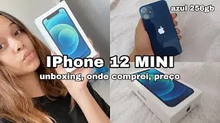 unboxing IPHONE 12 MINI 256 GB azul💙 + fonte/carregador