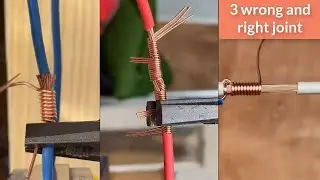 Right and wrong 3 wire joint. proper 3 cable joint. #ASLAM ARB TV #electrical #cable #education