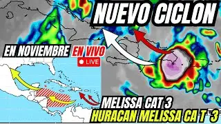 Nuevo cicl&oacute;n amenaza con impactar al Caribe en Noviembre, Hurac&aacute;n Melissa categor&iacute;a 3 hacia Cuba.