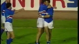 SAMPDORIA  Anderlecht il 9 maggio 1990 a G&ouml;teborg,  VIALLI MANCINI