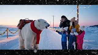 Christmas Traveler Polar Bear Scene #viral #youtubeshorts #diversiongarantizada #funny #world