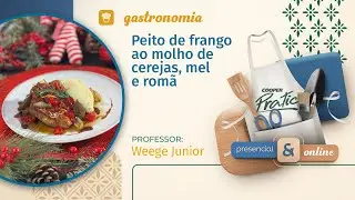 Peito de frango ao molho de cerejas, mel e rom&atilde;