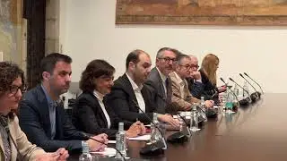 Reuni&oacute;n entre el Govern y CCOO, UGT, Pimec y Foment para informar del caos en Rodalies