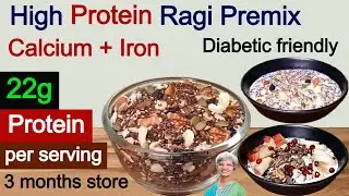 High Protein Roasted Ragi Dry Fruits Seeds Premix For Muscle Gain | Millets Breakfast For Diabetes |