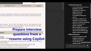 Используйте Microsoft Copilot для мгновенного создания вопросов для собеседования из любого резюме