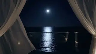 Gentle Ocean Waves at Night for Deep Sleep 🌊 Midnight Balcony Ambience (Dark Screen)