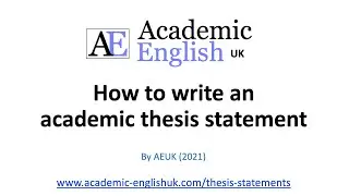 How to write an academic thesis statement