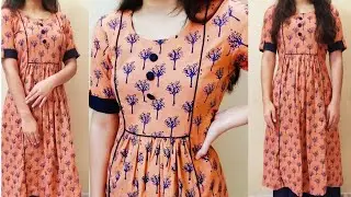VERY EASY A LINE PLEATED KURTA STYLE / Cutting and Stitching / DIY
