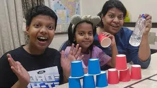 Flip bottle n make cup tower| live|19-01-26 #live #challenge #bottleflip #funny #bottlegames #games