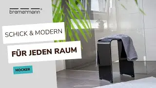 Hocker, Badhocker, Duschhocker, Acryl schwarz, ergonomisch geformt | bremermann