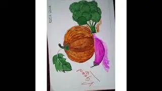 vegetables painting with poster colour #vegetables#painting#postercolor