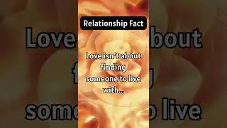 Relationship Fact - Love isn't about finding someone to live with...